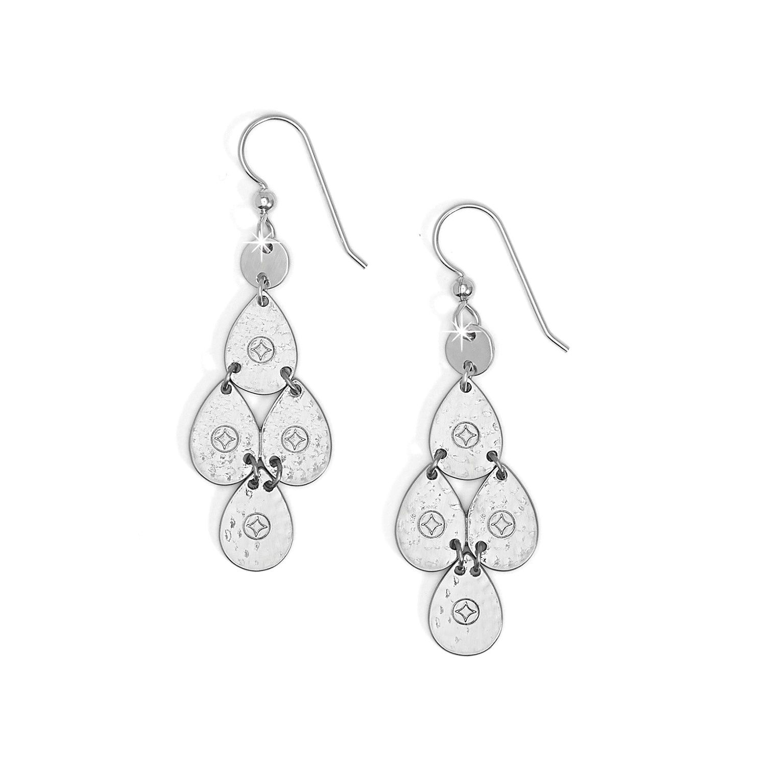 Palm Canyon Small Teardrop French Wire Earrings, Color: Silver