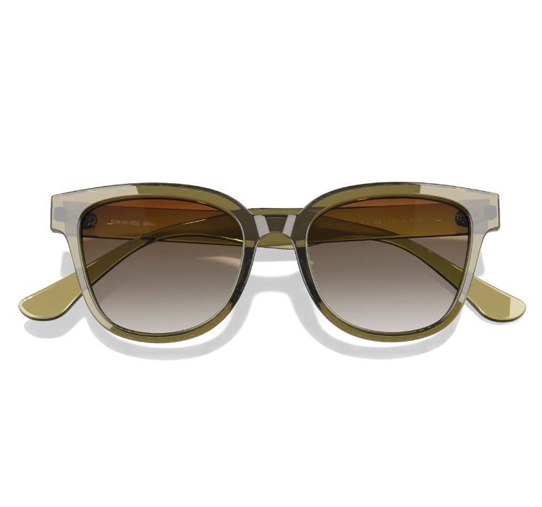 Sunski Miho Sunglasses, Frame Color: Seaweed, Lens Color: Sepia