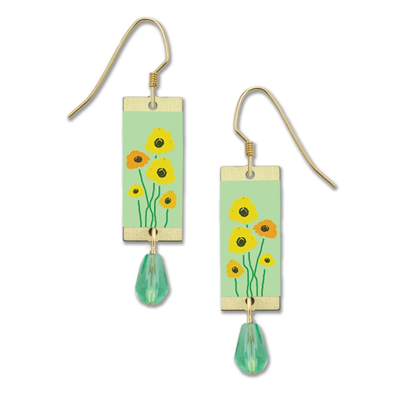 Poppies Rectangle-LT, Color: Gold