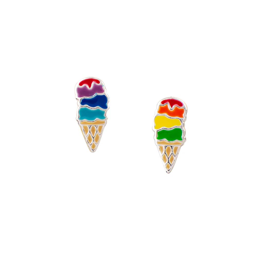 Scoop Me Up Studs, Color: Silver