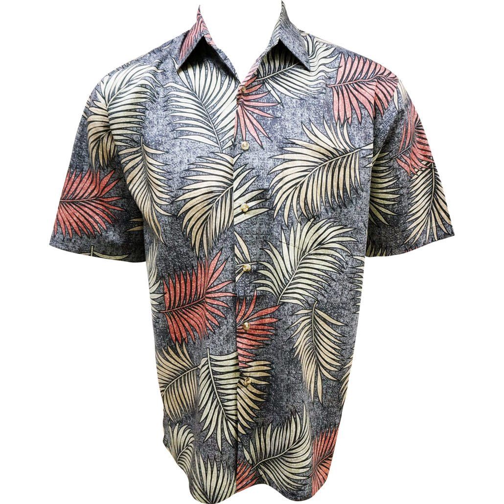 Salamanca Leaves Cotton Modal Shirt, Color: Black, Size: 2X