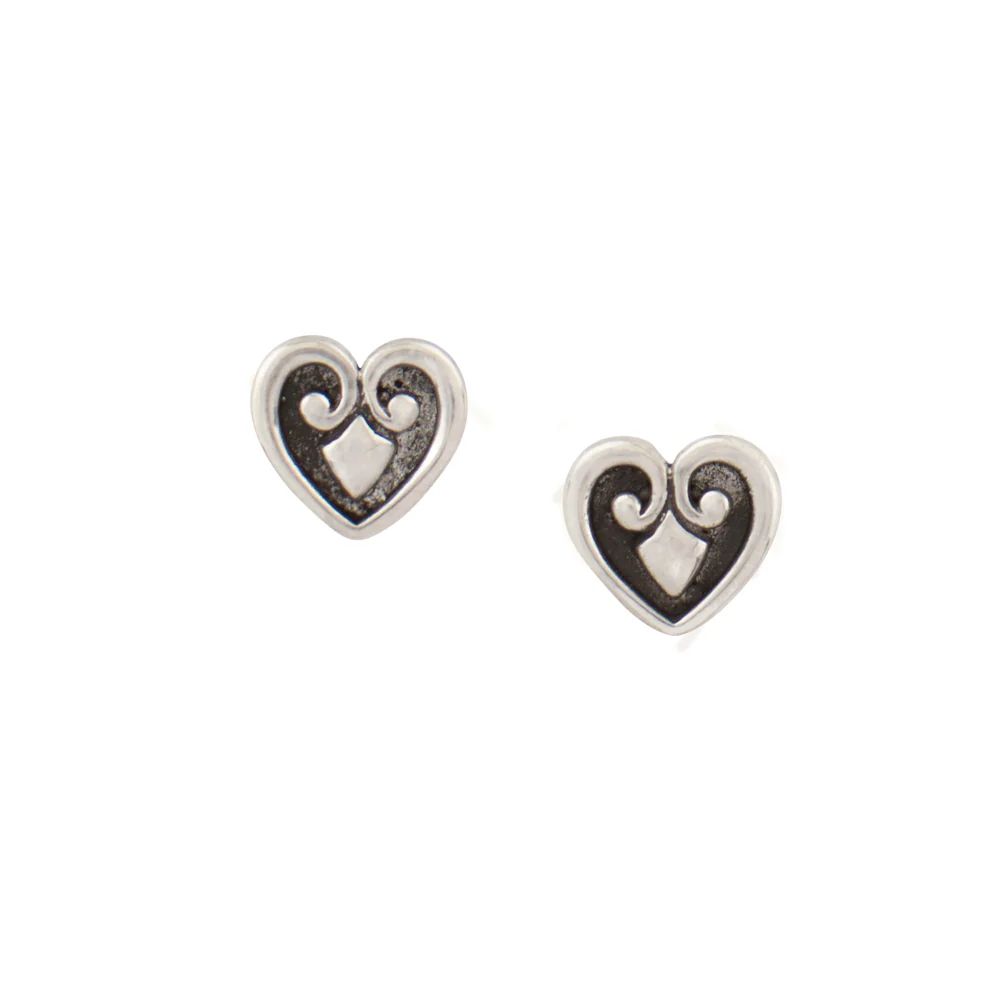 Heart &amp; Soul Studs, Color: Silver