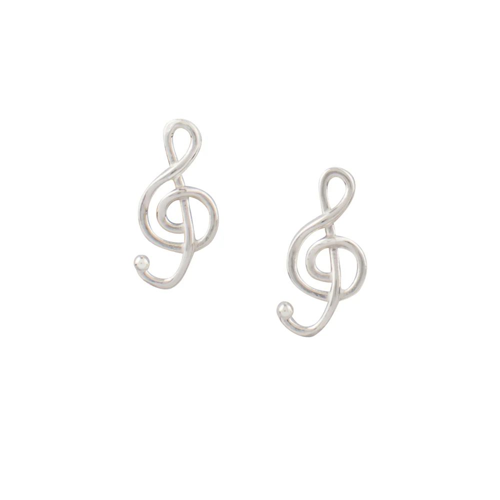 Music to my Ears Studs, Color: Silver