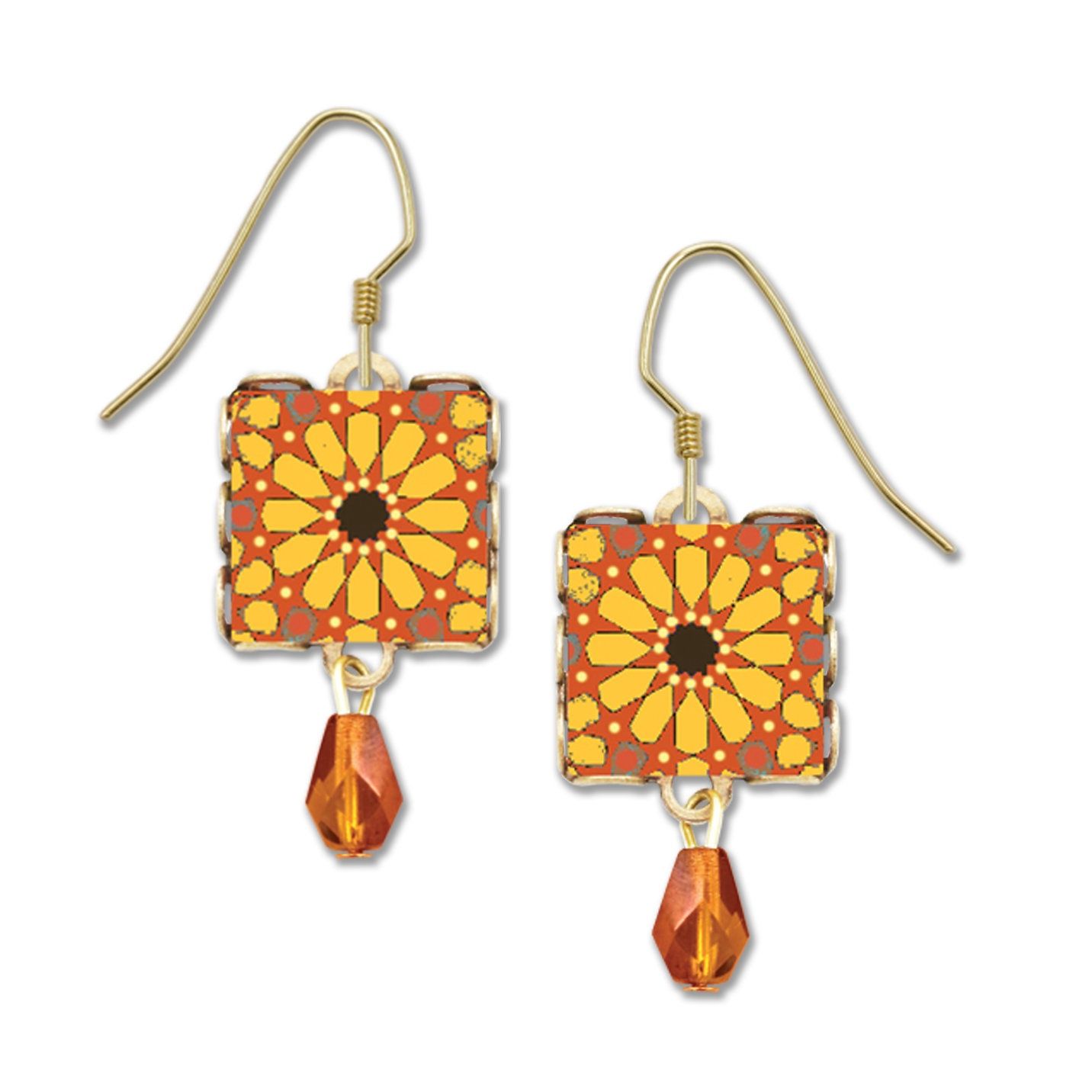 Square Orange Kaleidoscope-LT, Color: Gold
