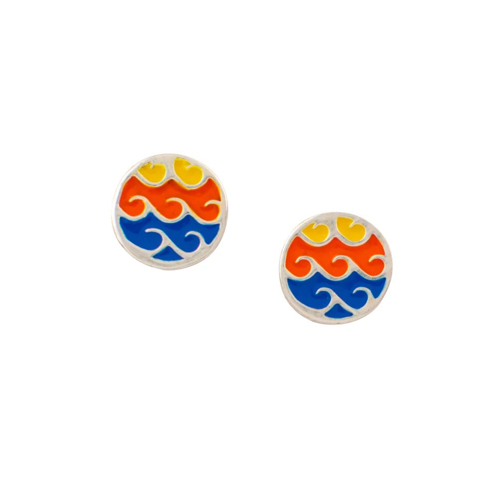 Sunset Waves Studs, Color: Silver