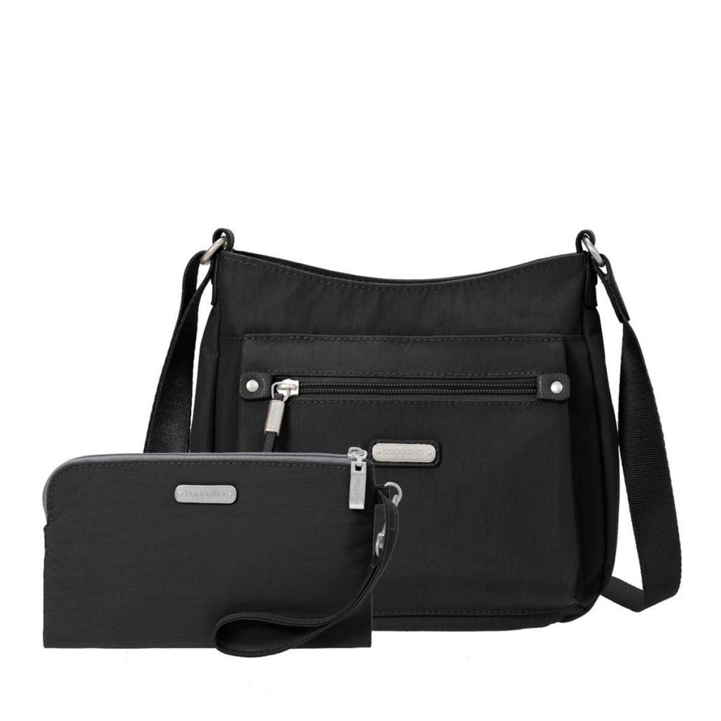 Uptown Handbag With Phone Wristlet, Color: Black