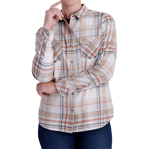 Tess Flannel LS, Color: Dove, Size: XS