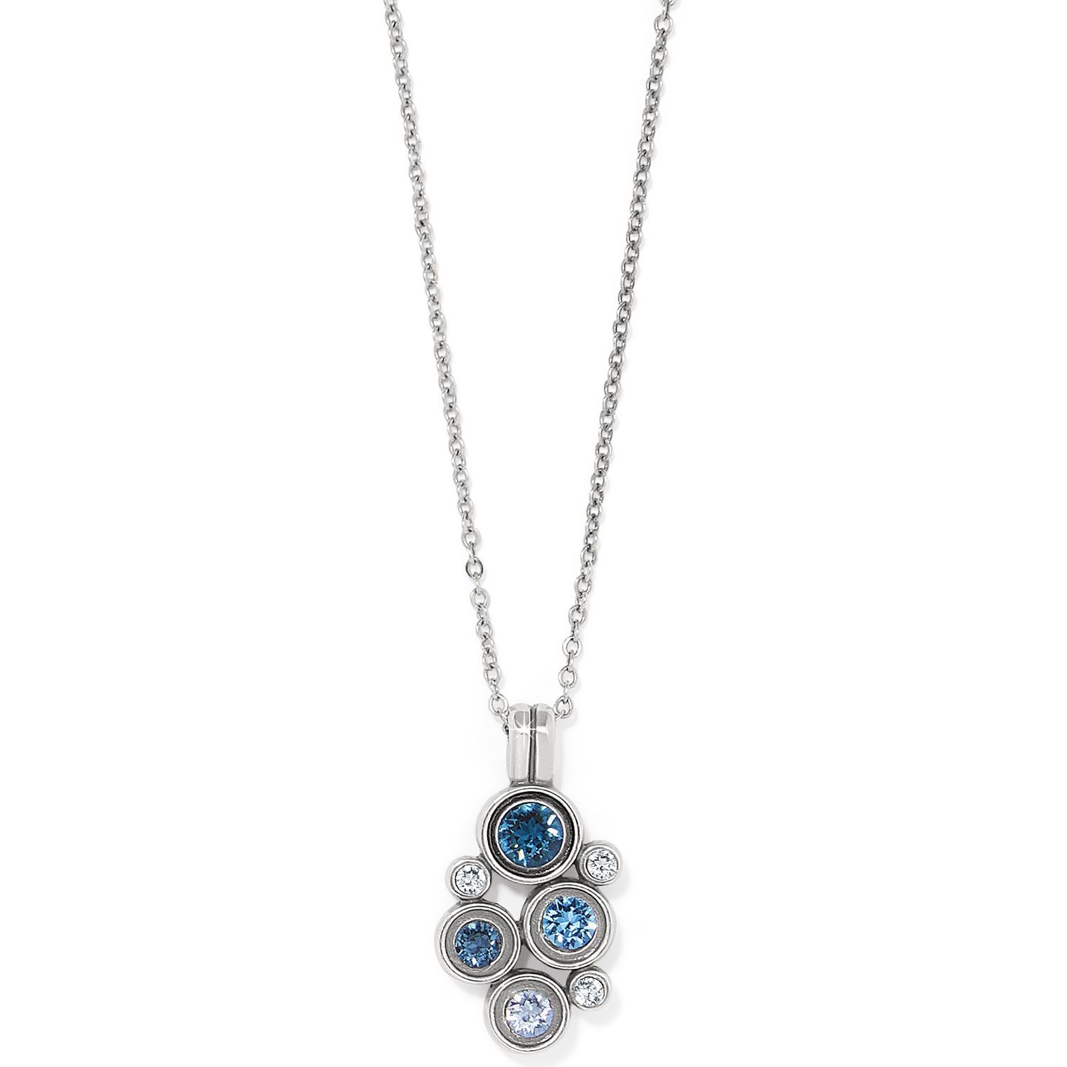 Constella Cluster Necklace, Color: Silver/Blues