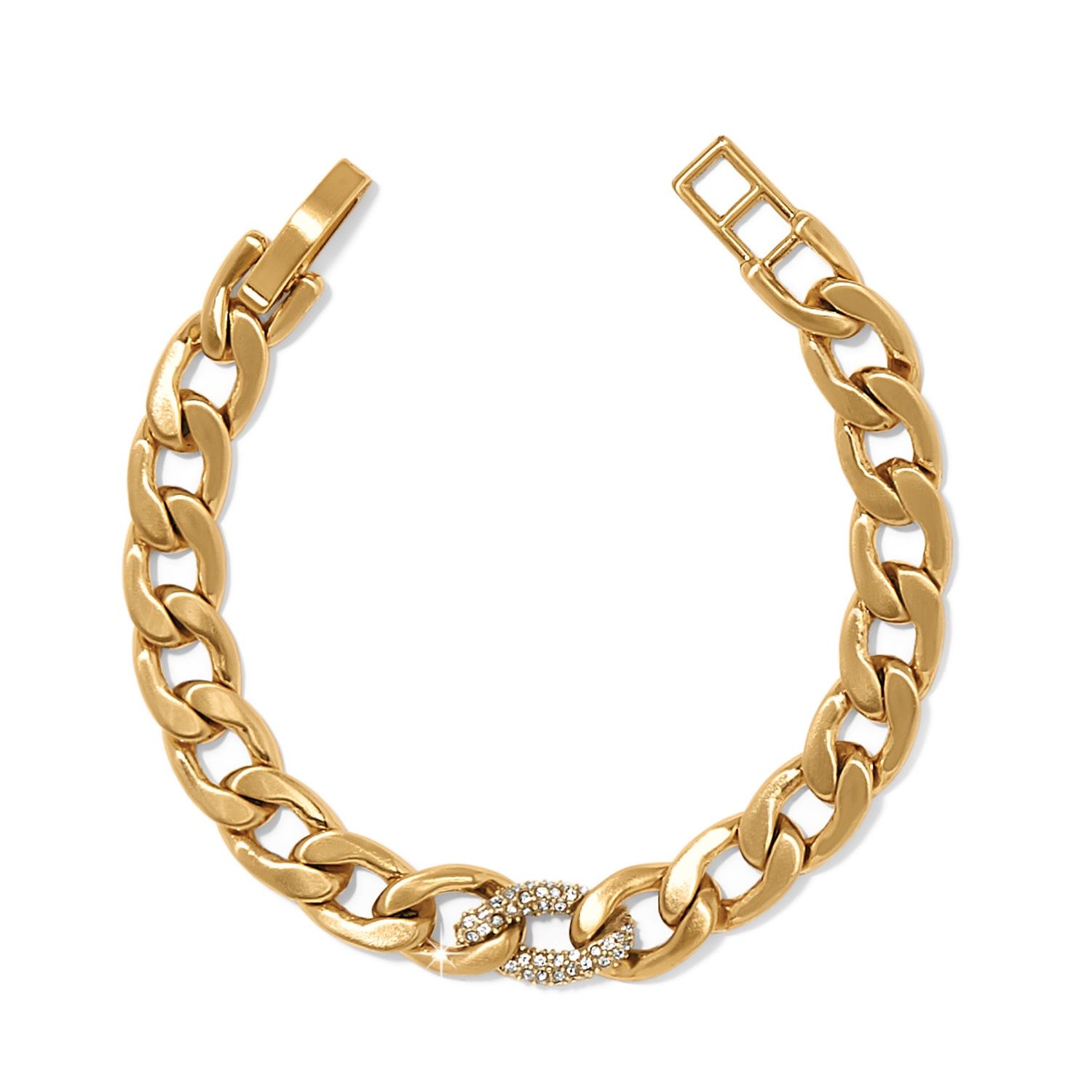 Cleo Pave Link Bracelet, Color: Gold