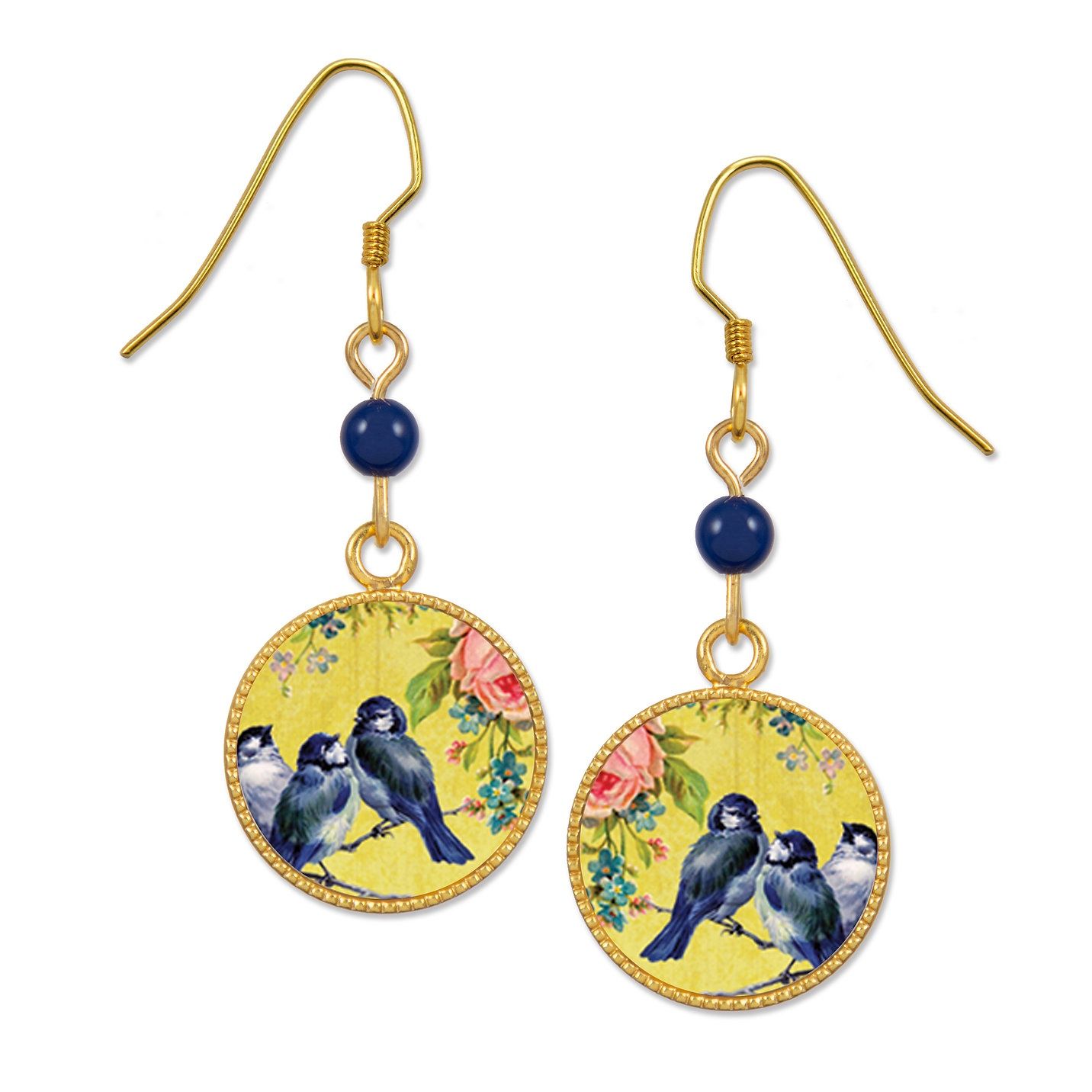 Bluebird w/Yellow Background Circle-LT, Color: Gold