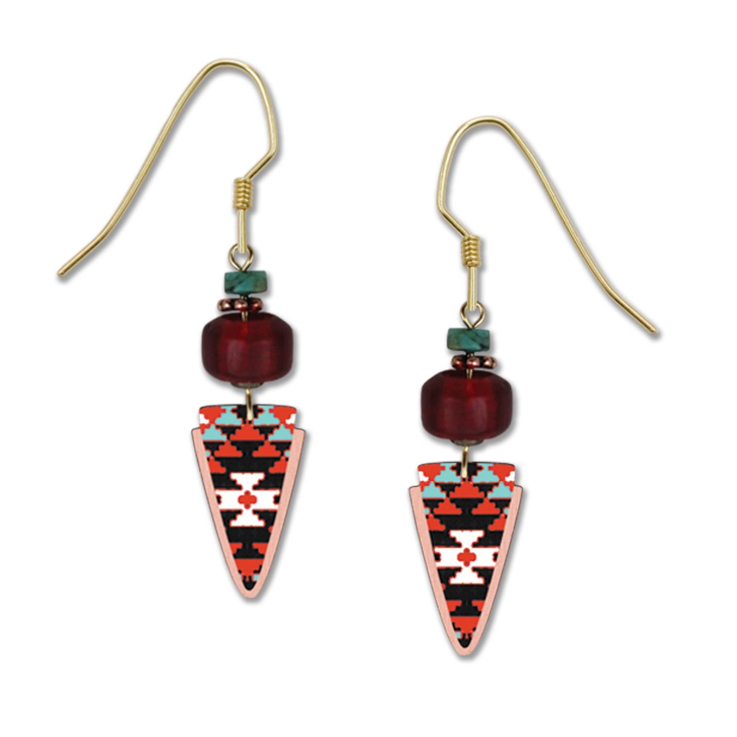 Blue &amp; Red Triangles-LT, Color: Gold