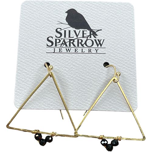 Brass Triangle w/Spinel, Color: Brass