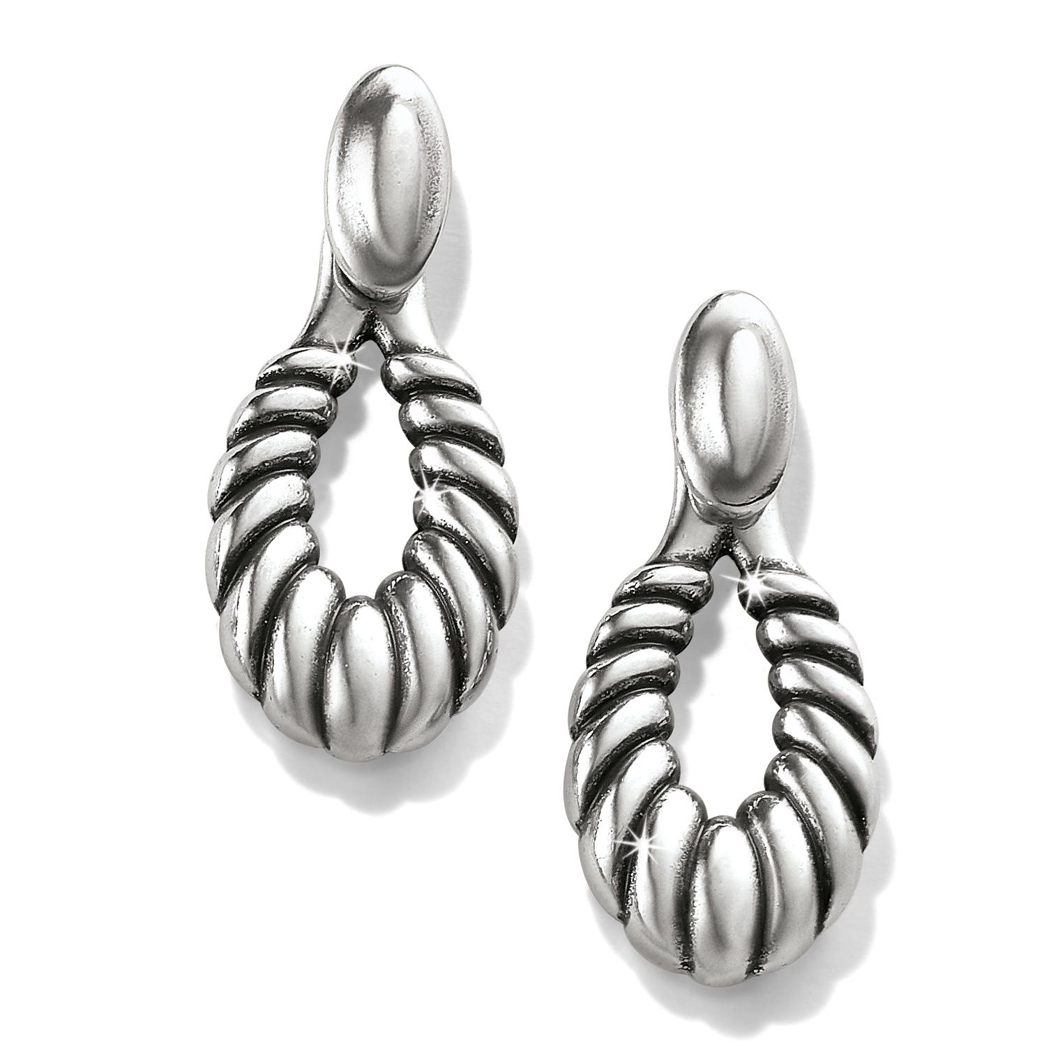 Athena Scalloped Post Drop Earrings, Color: Silver