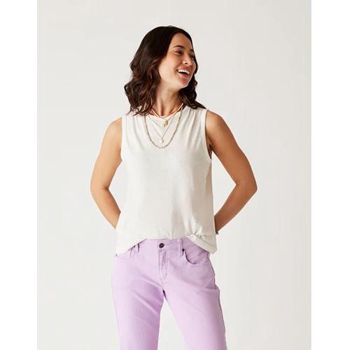Larisa Hemp Tank, Color: Cloud, Size: Small