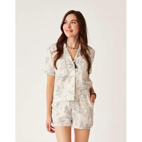 Luca Linen Shirt, Color: Haze Ikat, Size: Small