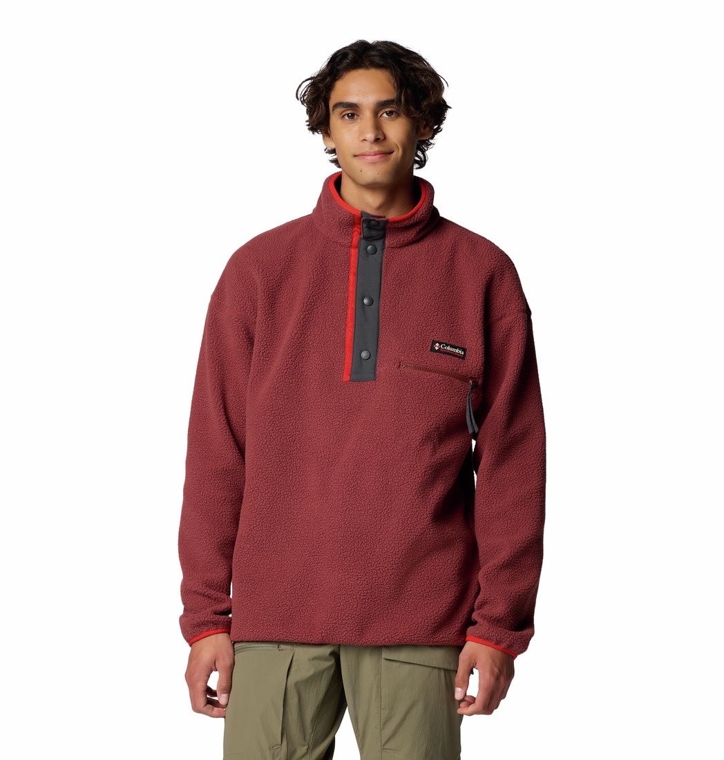 Helvetia ll Half Snap Men&#39;s Fleece Pullover, Color: Spice, Size: Small