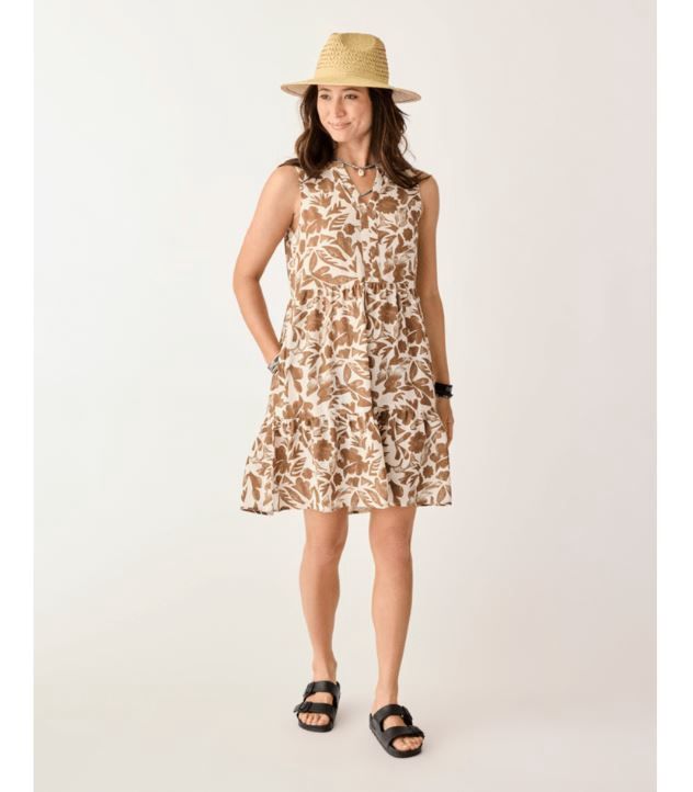 Nellie Linen Dress, Color: Rum Print, Size: XS