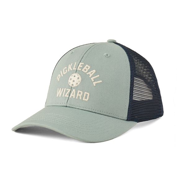 Adult Unisex Clean Pickleball Wizard Trucker Hat, Color: Smoky Blue, Size: OS