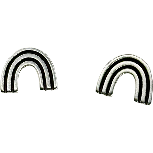 Rainbow Silver Studs, Color: Silver