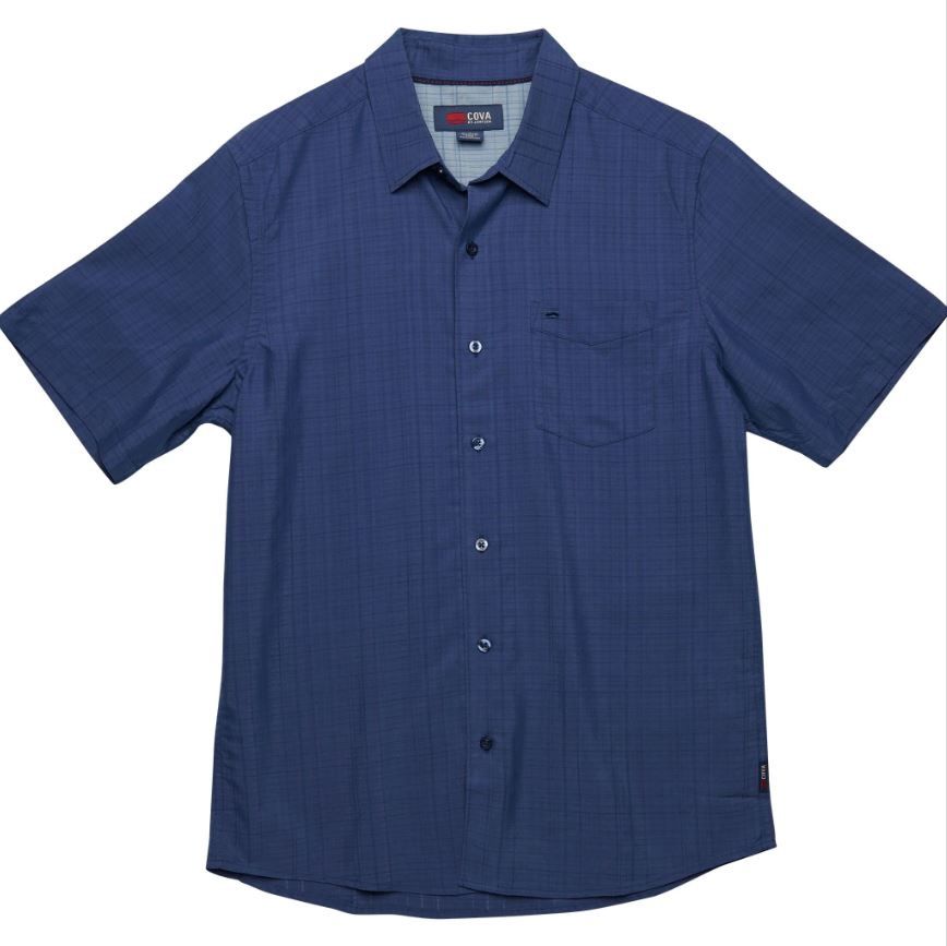 Cova BBQ Single Patch Pocket Men's Shirt, Color: Ocean Blue, Size: Medium