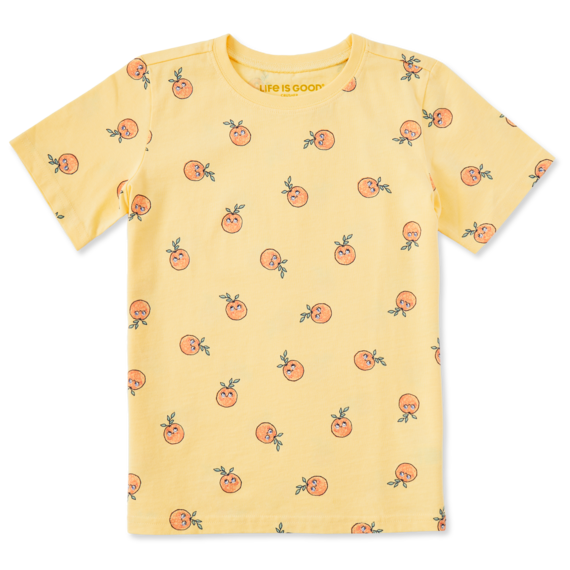 Little Cuties Pattern Short Sleeve Toddler Tee Shirt, Color: Sandy Yellow, Size: 2T
