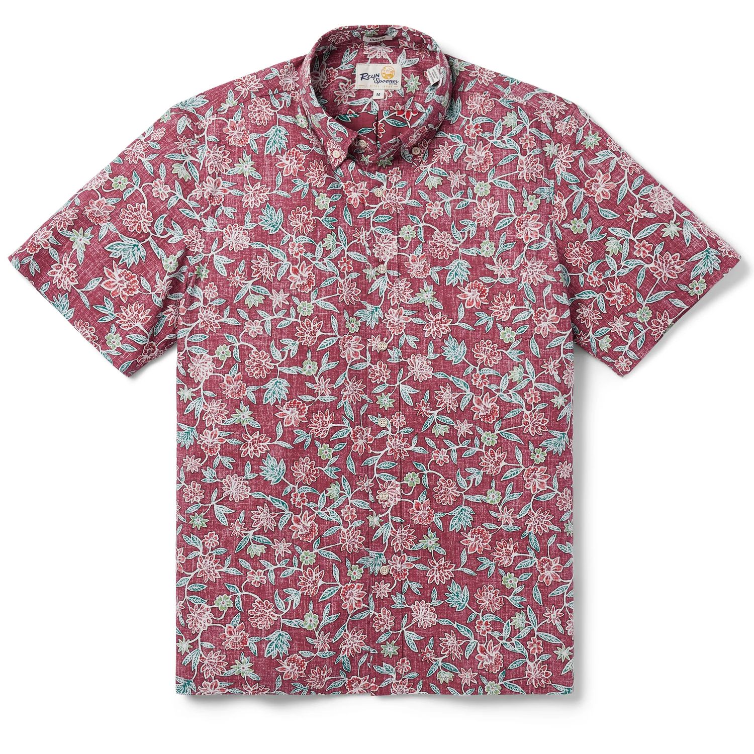 Sentosa - Button Front Men&#39;s Shirt, Color: Cranberry, Size: Medium