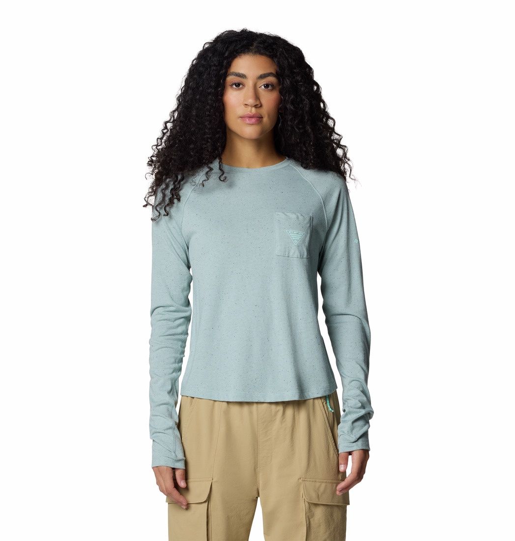 PFG Uncharted Neps Women&#39;s Long Sleeve Tee, Color: Crushed Blue, Size: Small