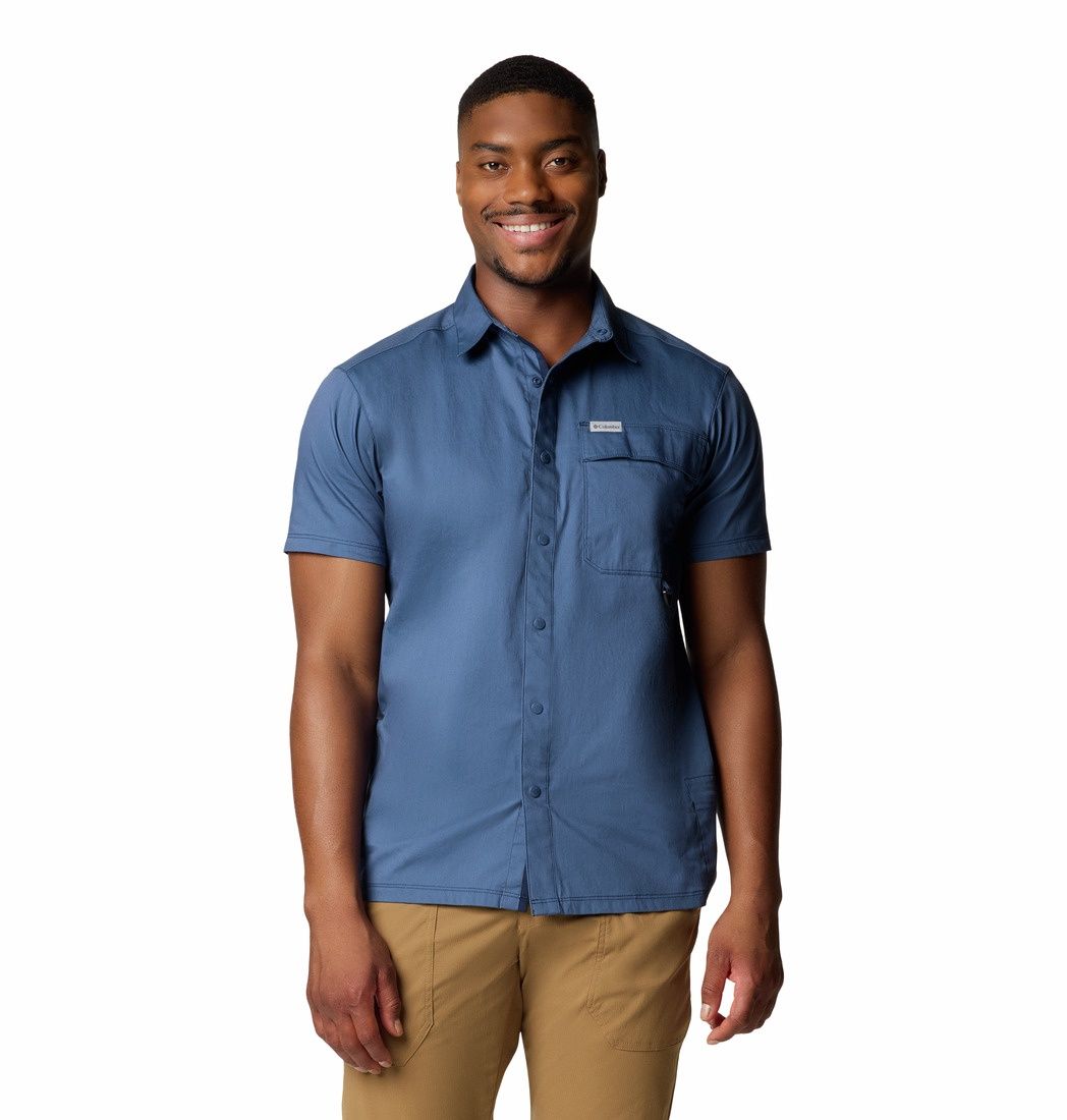 Landroamer Twill Men&#39;s Short Sleeve Shirt, Color: Dark Mountain, Size: Medium