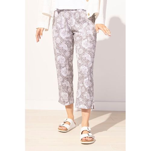 Batik Shell Cotton Pocket Capri, Color: Fog, Size: XS