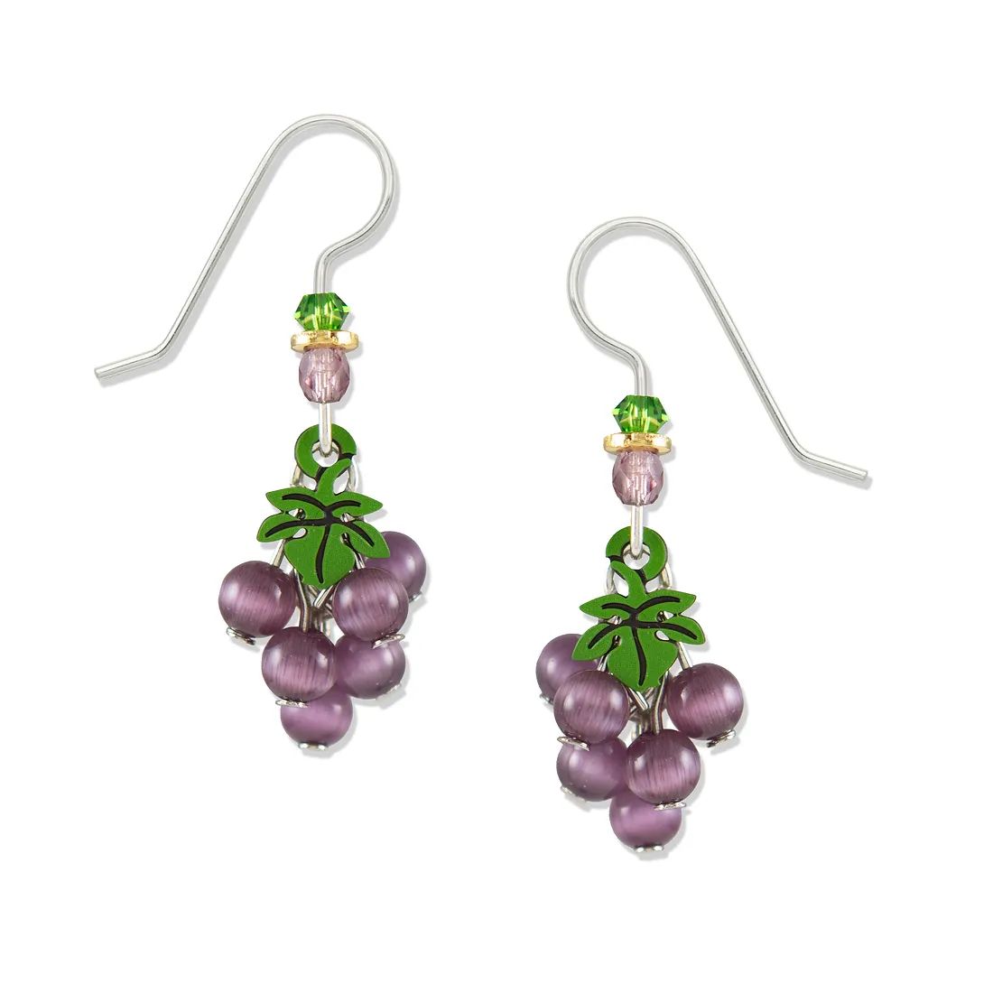 Cluster of Grapes Earrings, Color: Silver