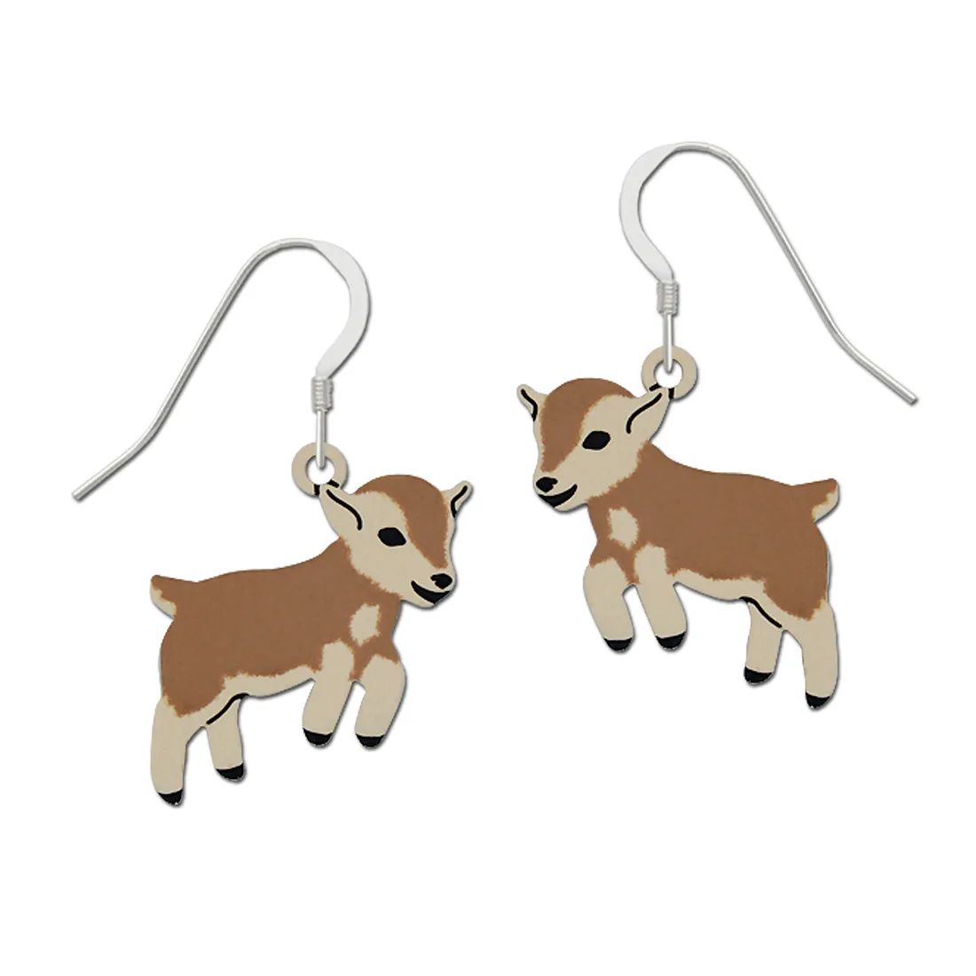 Kid Goat Earrings, Color: Silver