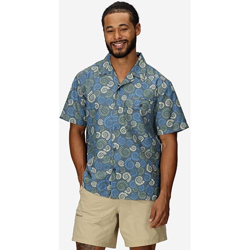 AirExchange SolarSheild Camp Novelty SS Shirt, Color: Thunderhead Multi Fossil, Size: Medium