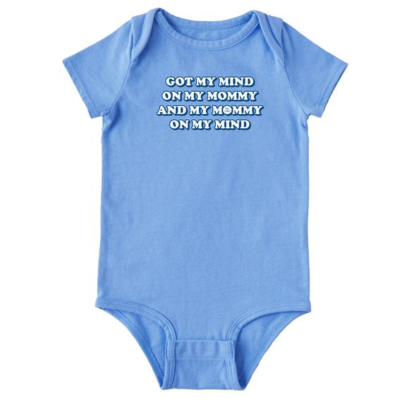 Infant Clean Mommy On My Mind Short Sleeve Onesie, Color: Cornflower Blue, Size: 0-3