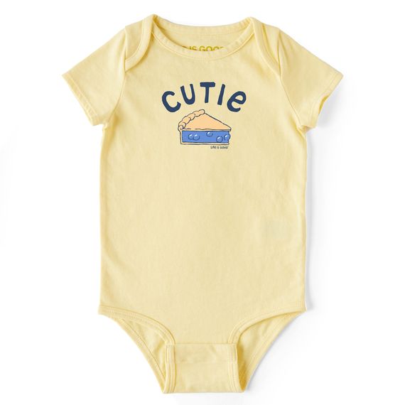 Infant Naive Cutie Pie Short Sleeve Onesie, Color: Sandy Yellow, Size: 0-3