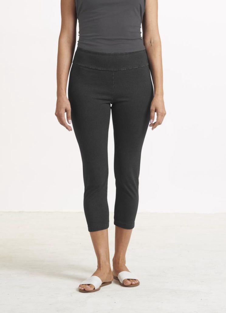 Stonewash Crop Pant, Color: Black, Size: XL