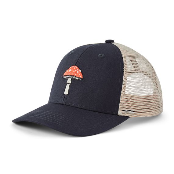 Adult Unisex Clean Mushroom Trucker Hat, Color: Jet Black, Size: OS