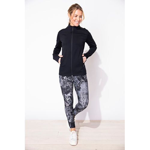 On The Move Full Zip Jacket - Solid, Color: Black, Size: Small