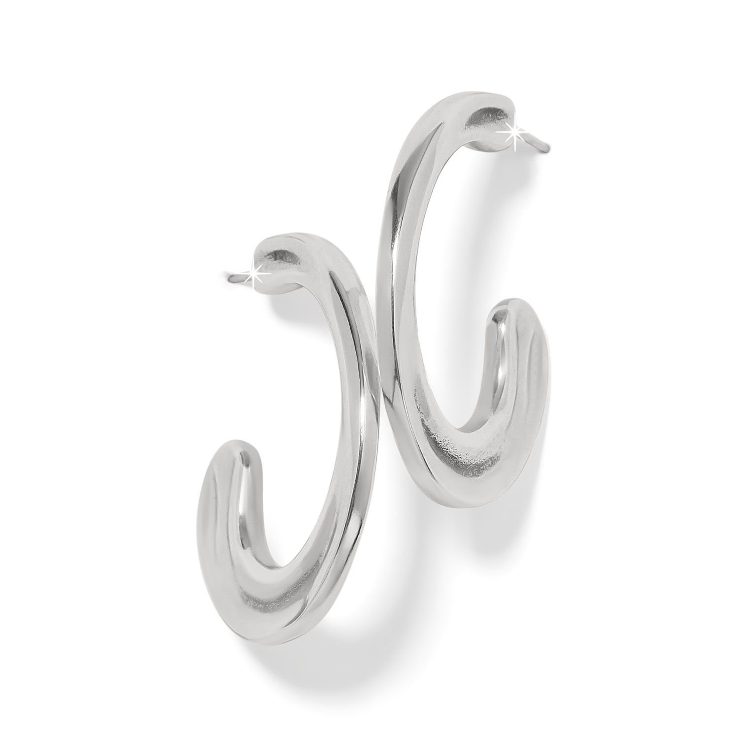 Cascade Hoop Earrings, Color: Silver