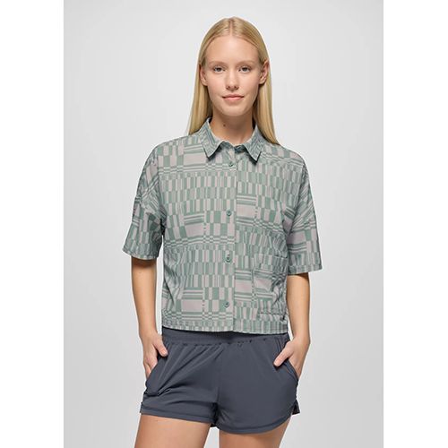 Railay SS Button Down, Color: Saltwater Drops, Size: XS