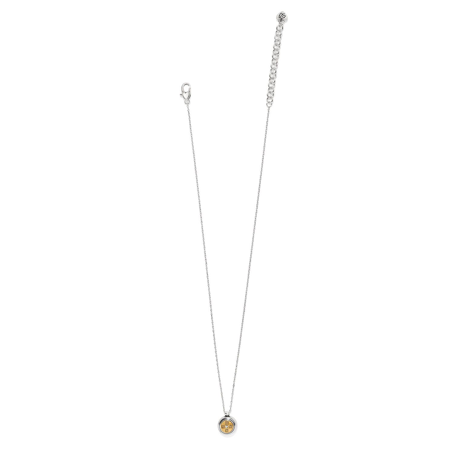 Mosaic Round Two Tone Mini Necklace, Color: Silver/Gold