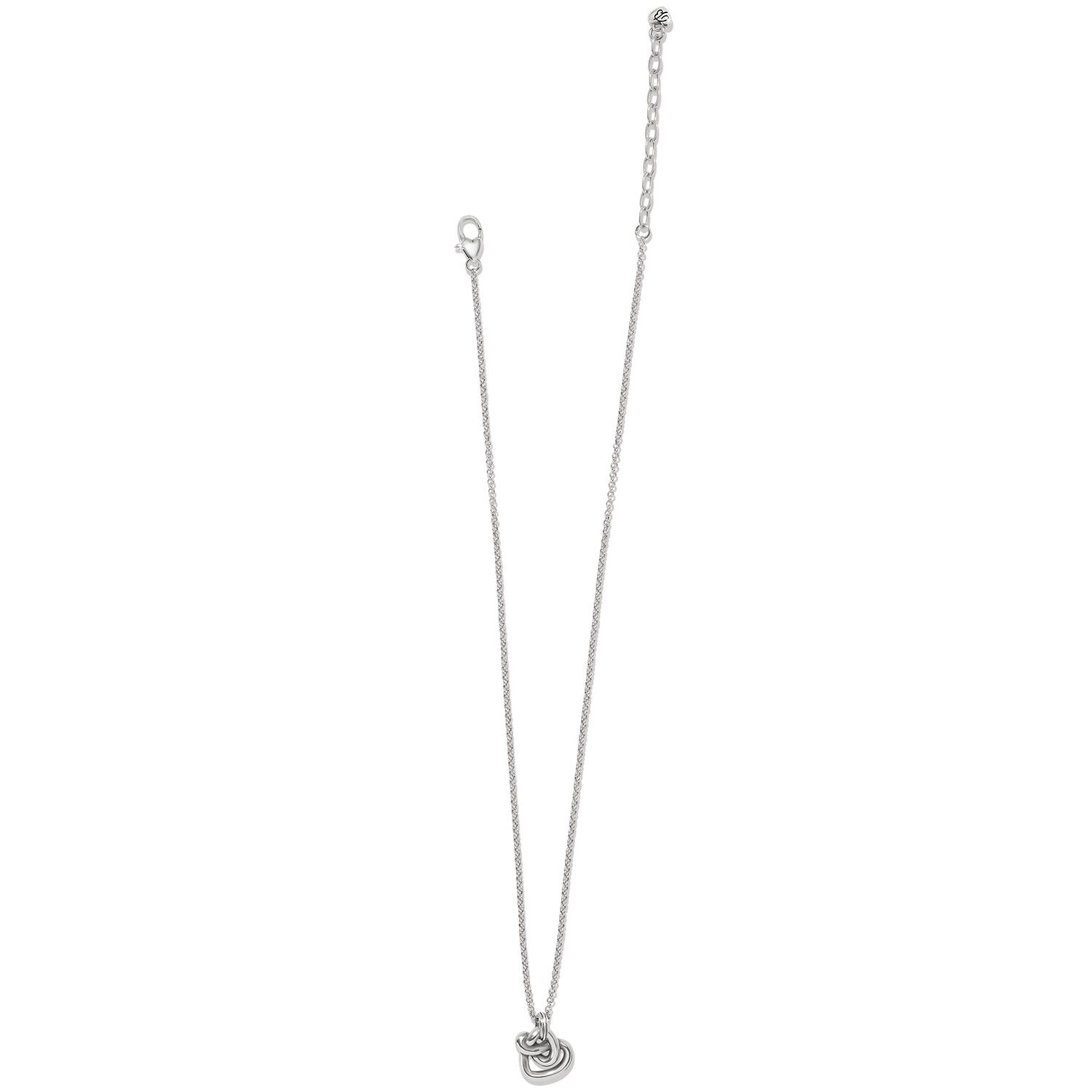 Interlok Curve Heart Necklace, Color: Silver