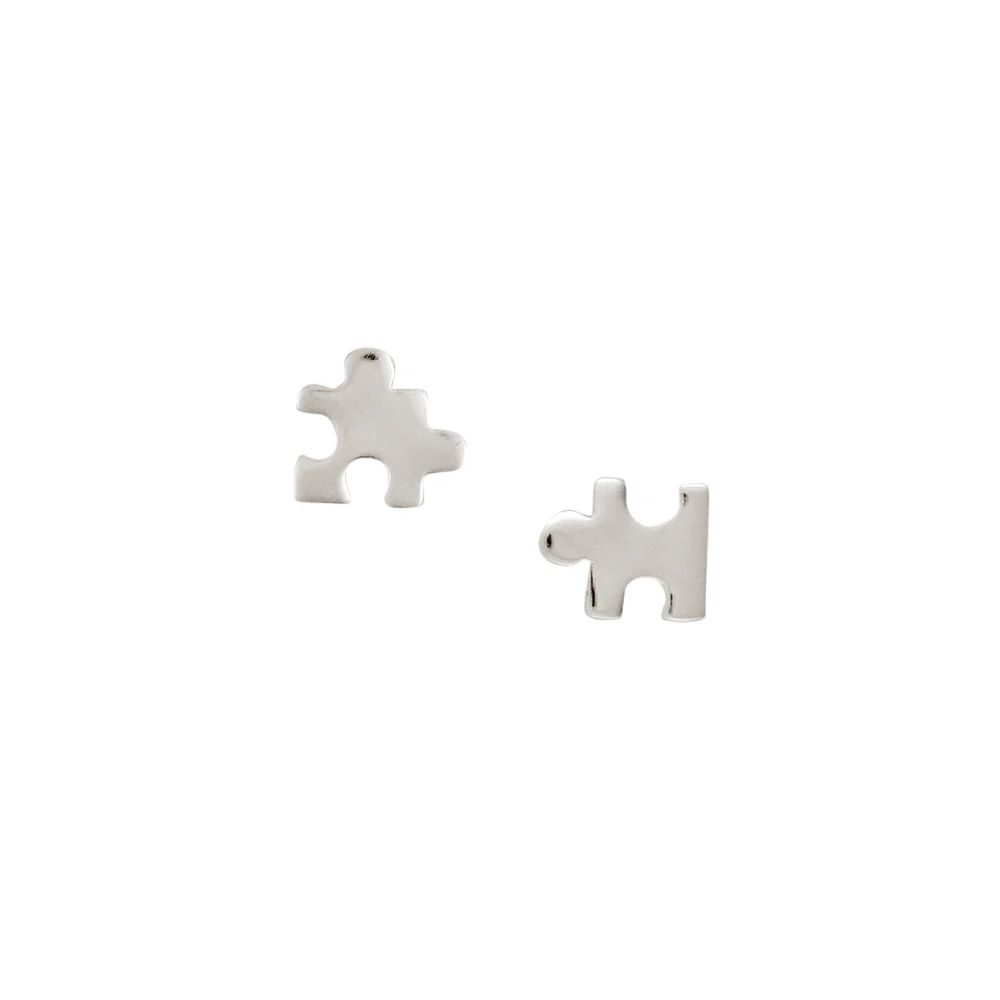 So Puzzled Studs, Color: Silver
