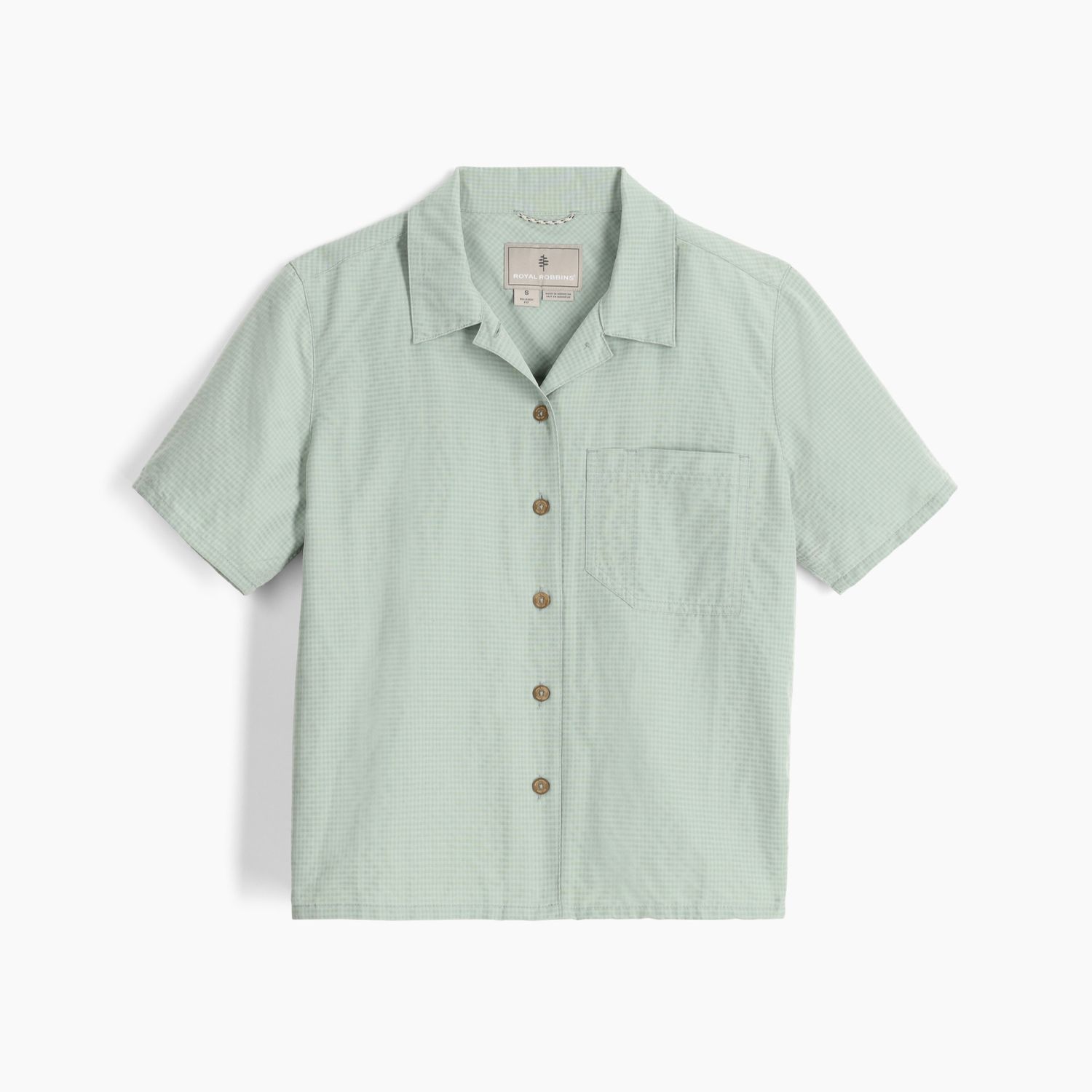 Women&#39;s Desert Pucker Short Sleeve Shirt, Color: Sage Leaf, Size: Small