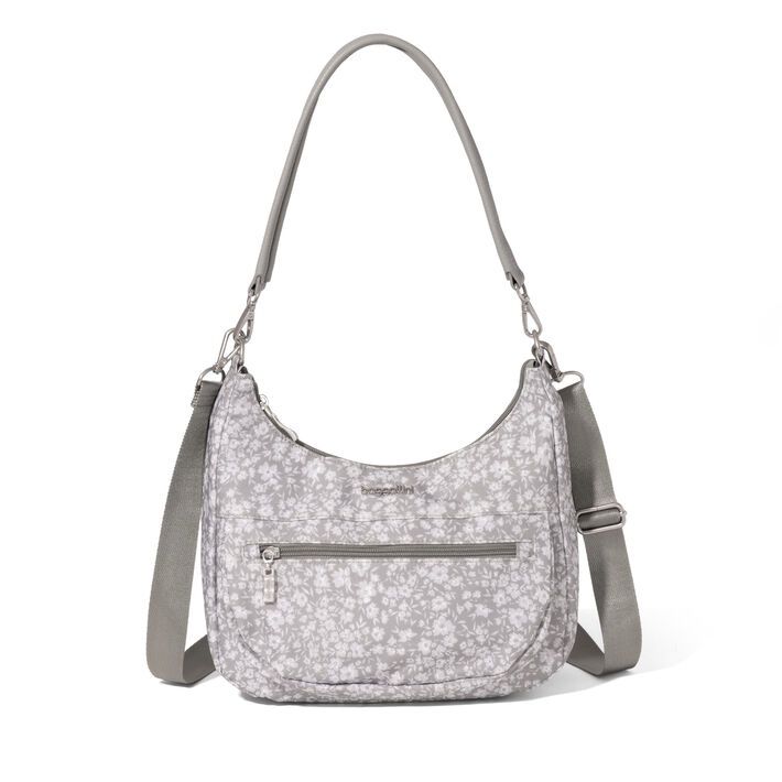 Modern Pocket Half Moon Bag, Color: Light Grey Petal
