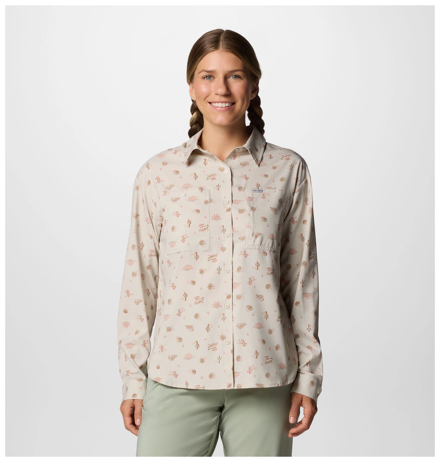 Silver Ridge Utility Patterned L/S Women&#39;s Shirt, Size: XL, Color: Dark Stone Deserted