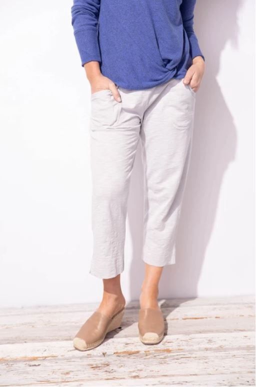 Cotton Slub Pocket Capri, Color: Dune, Size: XS