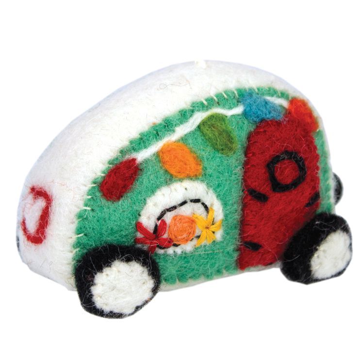 Micro Retro Camper Aqua Ornament