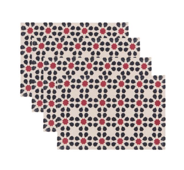 Placemat Set of 4 - Mosaic Midnight Wine