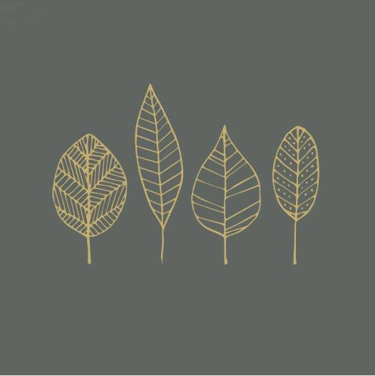 Beverage Napkin - Leaves Pure Gold