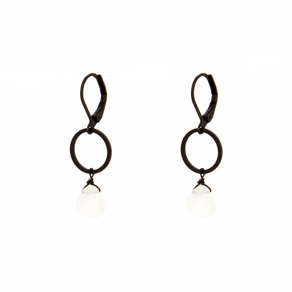 Black Circle Drop Earrings